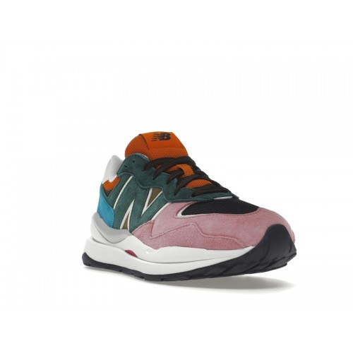 Кроссы New Balance 57/40 Pink Lemonade Green Black Orange - мужская сетка размеров