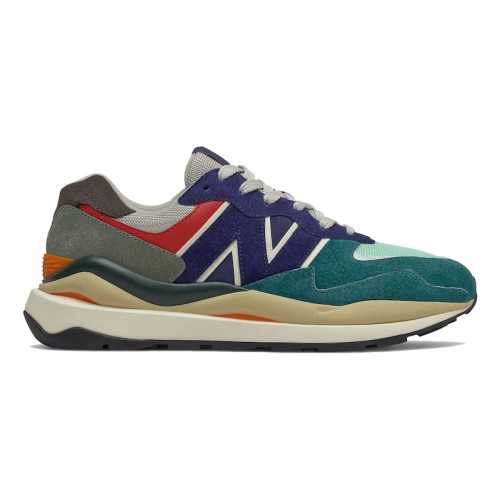 Кроссы New Balance 57/40 Green Navy Orange Red - мужская сетка размеров