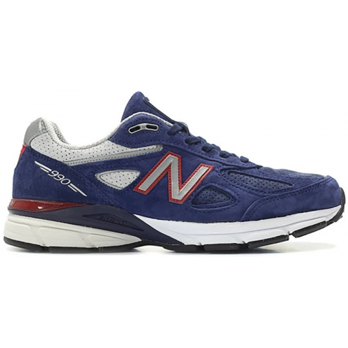 Кроссы New Balance 990v4 Navy Red - мужская сетка размеров