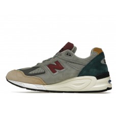 Кроссовки New Balance 990v2 Grey Green Maroon