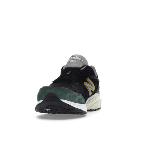 Кроссы New Balance 990v3 MiUSA Black Green Yellow - мужская сетка размеров