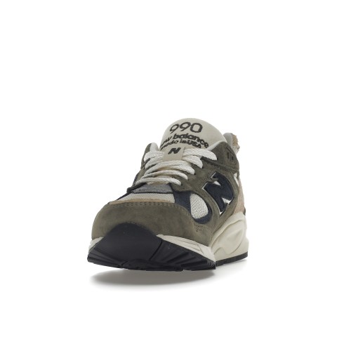 Кроссы New Balance 990v2 MiUSA Grey Tan - мужская сетка размеров