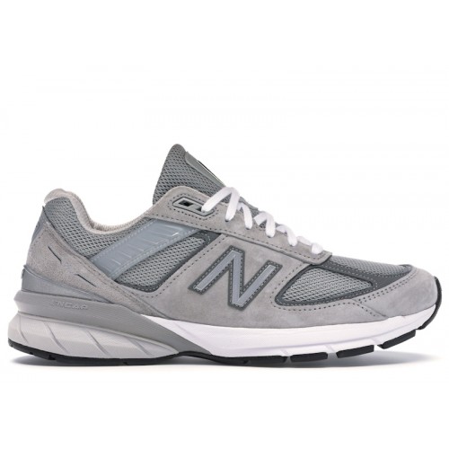 Кроссы New Balance 990v5 Grey White (2E Wide) - мужская сетка размеров