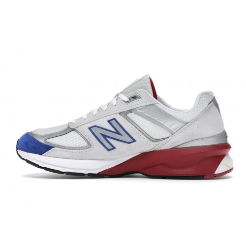 Кроссы New Balance 990v5 Grey Royal Red - мужская сетка размеров