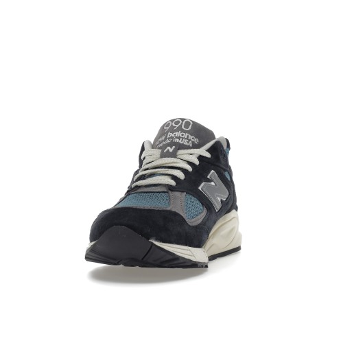 Кроссы New Balance 990v2 MiUSA Teddy Santis Navy Castlerock - мужская сетка размеров