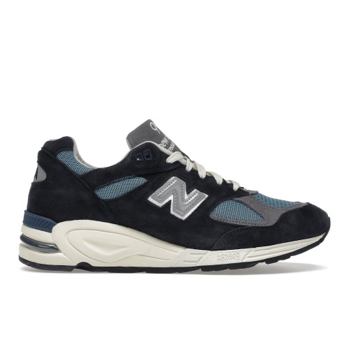 Кроссы New Balance 990v2 MiUSA Teddy Santis Navy Castlerock - мужская сетка размеров