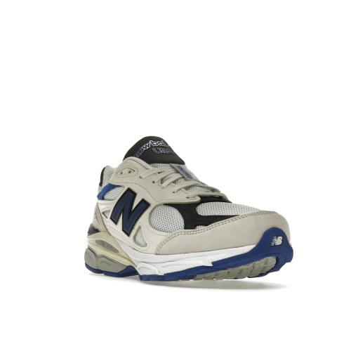 Кроссы New Balance 990v3 MiUSA White Blue - мужская сетка размеров