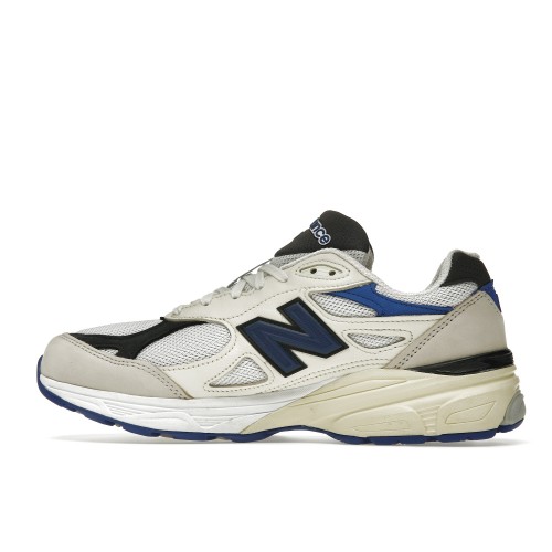 Кроссы New Balance 990v3 MiUSA White Blue - мужская сетка размеров