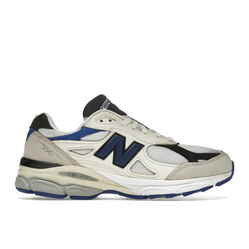 Кроссы New Balance 990v3 MiUSA White Blue - мужская сетка размеров