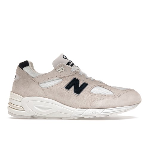 Кроссы New Balance 990v2 MiUSA Beige Black - мужская сетка размеров
