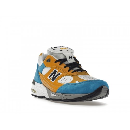 Кроссы New Balance 991 MiUK SNS Blue Yellow - мужская сетка размеров