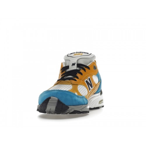 Кроссы New Balance 991 MiUK SNS Blue Yellow - мужская сетка размеров