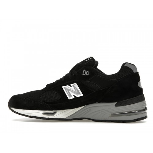 Кроссы New Balance 991 MiUK Black Silver - мужская сетка размеров