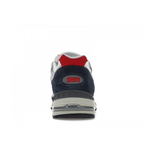 Кроссы New Balance 991 Grey Navy Red - мужская сетка размеров