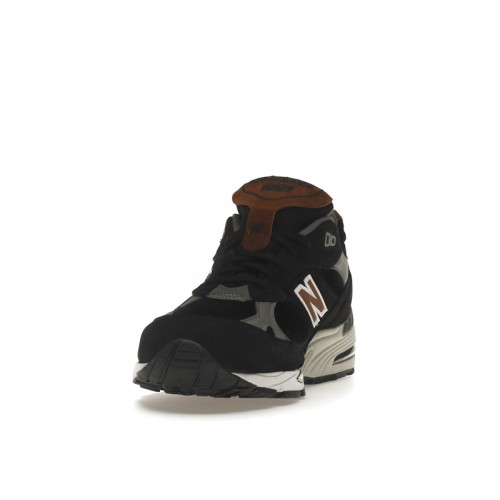 Кроссы New Balance 991 MiUK Black Grey Brown - мужская сетка размеров