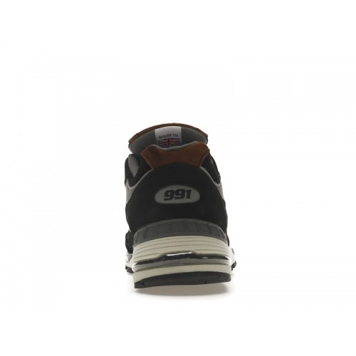 Кроссы New Balance 991 MiUK Black Grey Brown - мужская сетка размеров