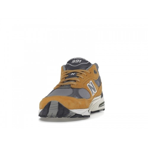 Кроссы New Balance 991 MiUK Tan Grey Dark Grey - мужская сетка размеров