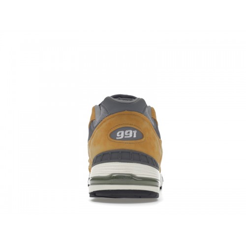Кроссы New Balance 991 MiUK Tan Grey Dark Grey - мужская сетка размеров