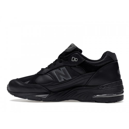 Кроссы New Balance 991 MiUK Leather Black Grey - мужская сетка размеров