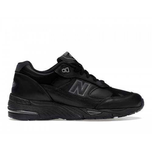 Кроссы New Balance 991 MiUK Leather Black Grey - мужская сетка размеров