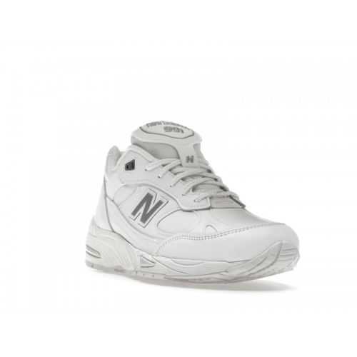 Кроссы New Balance 991 MiUK White Grey - мужская сетка размеров
