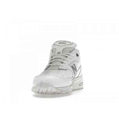 Кроссы New Balance 991 MiUK White Grey - мужская сетка размеров