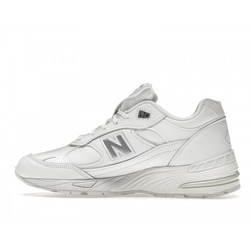 Кроссы New Balance 991 MiUK White Grey - мужская сетка размеров