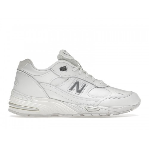 Кроссы New Balance 991 MiUK White Grey - мужская сетка размеров
