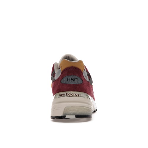 Кроссы New Balance 992 Burgundy Gold - мужская сетка размеров