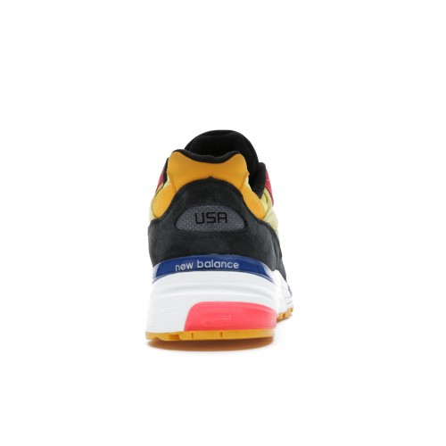 New Balance 992 Made in USA Atomic Yellow Red - мужская сетка размеров