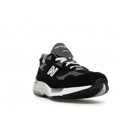 Кроссы New Balance 992 Black Grey Suede - мужская сетка размеров