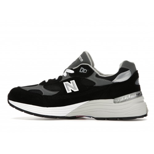 Кроссы New Balance 992 Black Grey Suede - мужская сетка размеров
