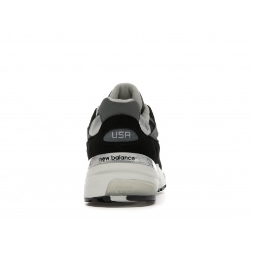 Кроссы New Balance 992 Black Grey Suede - мужская сетка размеров