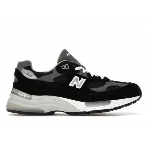 Кроссы New Balance 992 Black Grey Suede - мужская сетка размеров