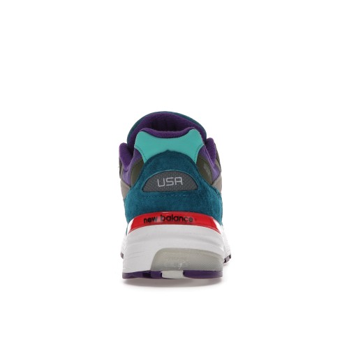 Кроссы New Balance 992 Concepts Purple Grey Green - мужская сетка размеров