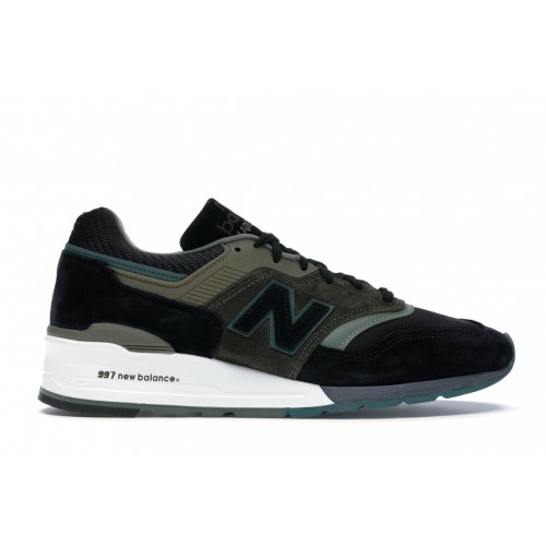 Кроссы New Balance 997 Black Green - мужская сетка размеров