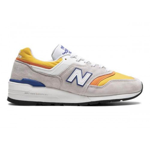 Кроссы New Balance 997 MiUSA Grey Orange - мужская сетка размеров