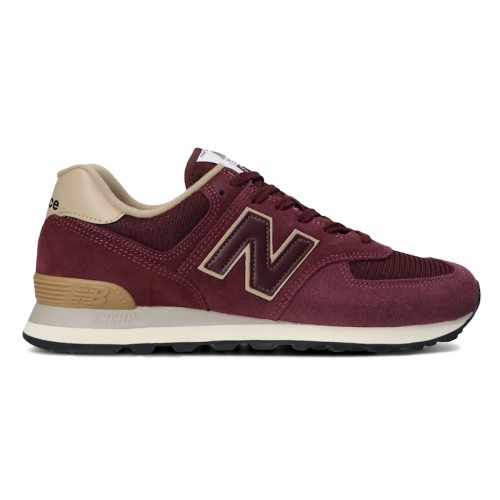 Кроссы New Balance 574 Burgundy Beige - мужская сетка размеров