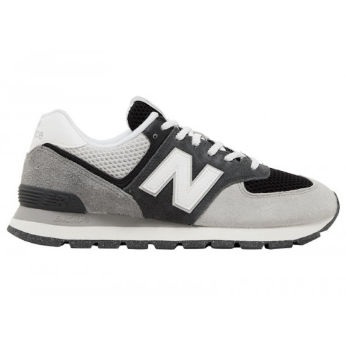 Кроссы New Balance 574 Rugged Black Dark Grey Light Grey - мужская сетка размеров