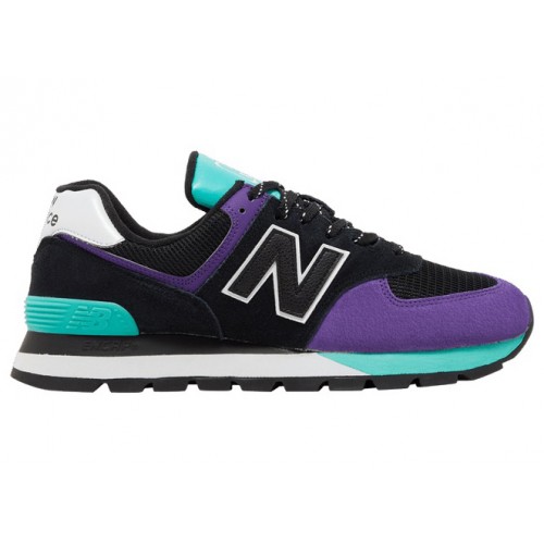 Кроссы New Balance 574 Rugged Black Prism Purple - мужская сетка размеров