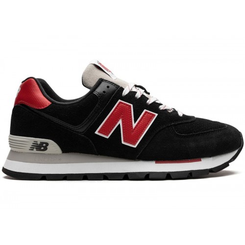 Кроссы New Balance 574 Rugged Black Red - мужская сетка размеров