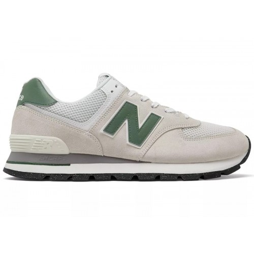 Кроссы New Balance 574 Rugged White Green - мужская сетка размеров