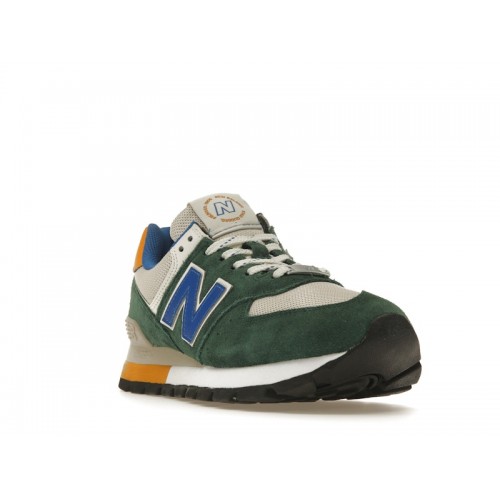 Кроссы New Balance 574 Rugged Green Royal Blue - мужская сетка размеров