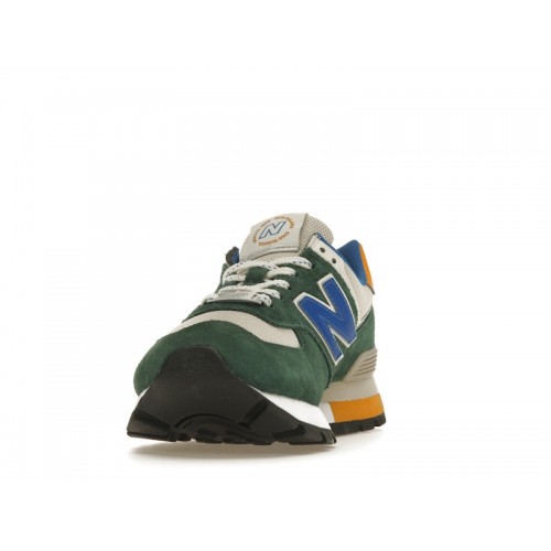 Кроссы New Balance 574 Rugged Green Royal Blue - мужская сетка размеров