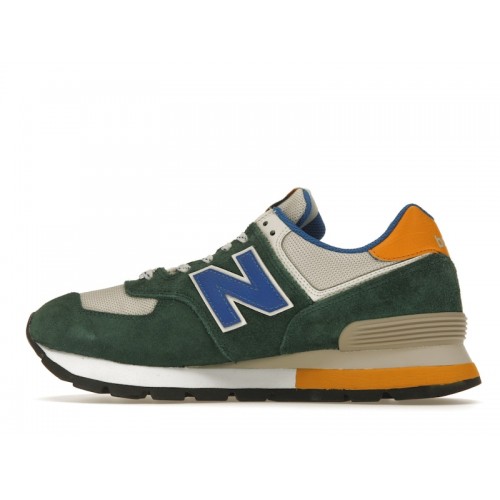 Кроссы New Balance 574 Rugged Green Royal Blue - мужская сетка размеров