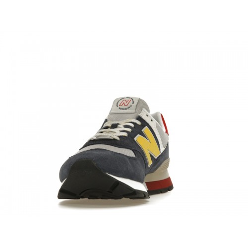 Кроссы New Balance 574 Rugged Blue Yellow - мужская сетка размеров