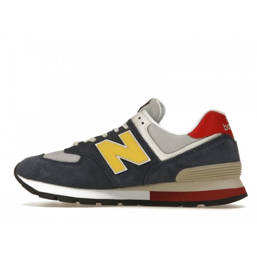 Кроссы New Balance 574 Rugged Blue Yellow - мужская сетка размеров