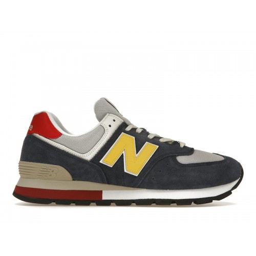 Кроссы New Balance 574 Rugged Blue Yellow - мужская сетка размеров