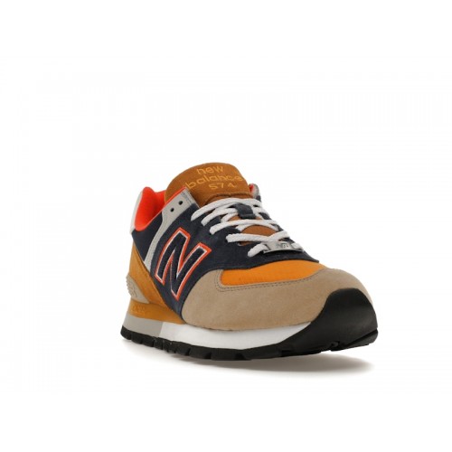 Кроссы New Balance 574 Rugged Brown Navy - мужская сетка размеров