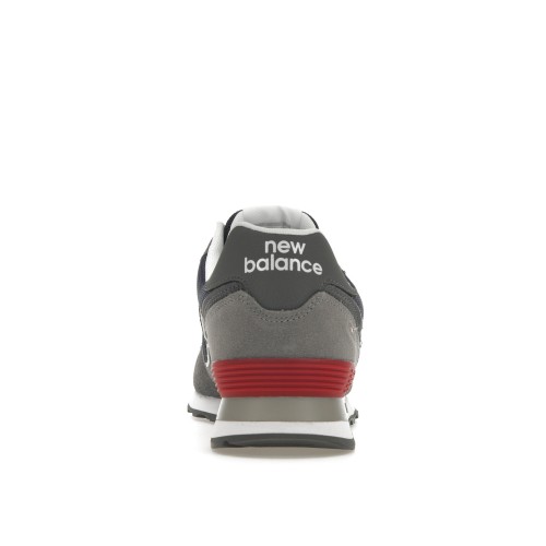Кроссы New Balance 574 Grey Navy Red - мужская сетка размеров